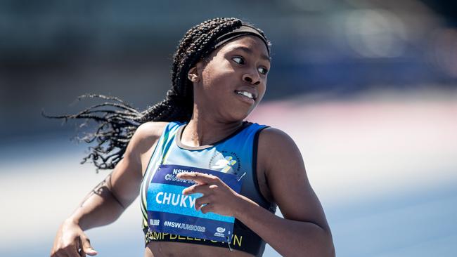 U13 sprint queen Divine Chukwudi from Campbelltown.