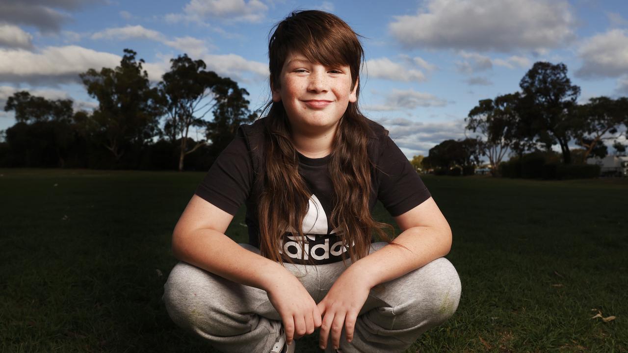 Oscar Kelly 9 from the Derwent Valley has been growing his mullet since birth with only a few minor trims in his life.  The search for Tassie's Best Mullet.  Picture: Nikki Davis-Jones