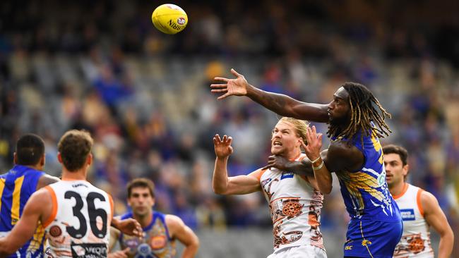 Nic Naitanui set the tone for the Eagles. Picture: Getty Images