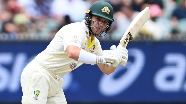 Marcus Harris in action for Australia during the Ashes.