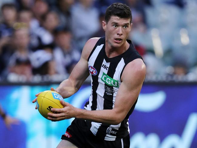 AFL Round 6. Geelong vs. Collingwood at the MCG. Collingwood's Henry Schade  . Pic: Michael Klein