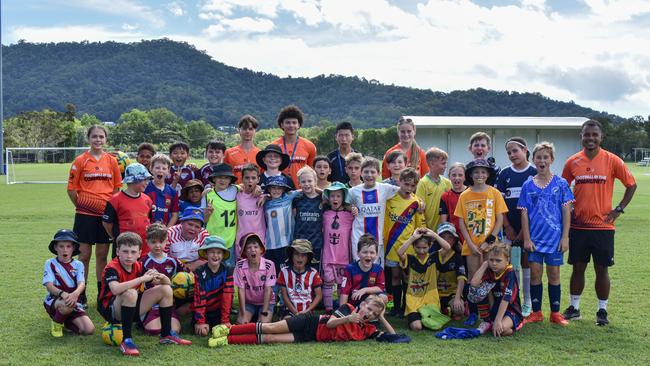 Young FNG players participating in the first edition of the Football Queensland and Brisbane Roar FC Holiday Clinics. Picture: Football Queensland.