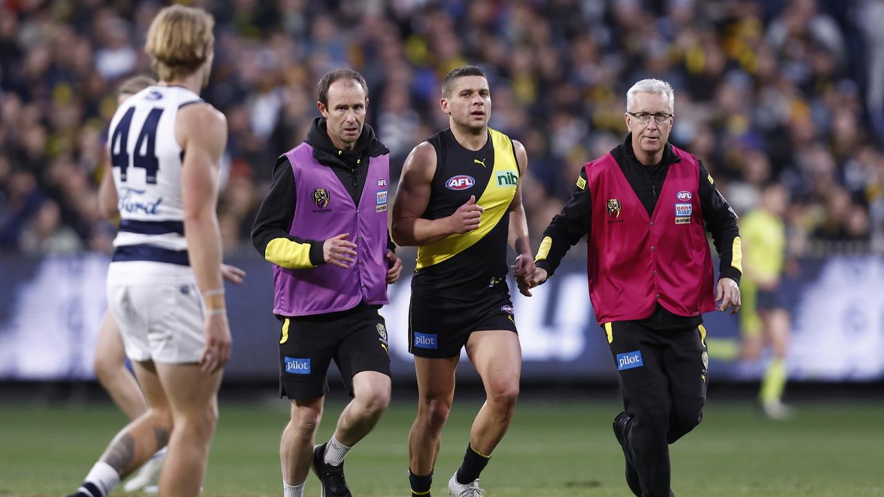 Brad Sheppard believes Tom Stewart’s four game suspension is ‘a little light’ for his hit on Dion Prestia. Picture: Getty Images