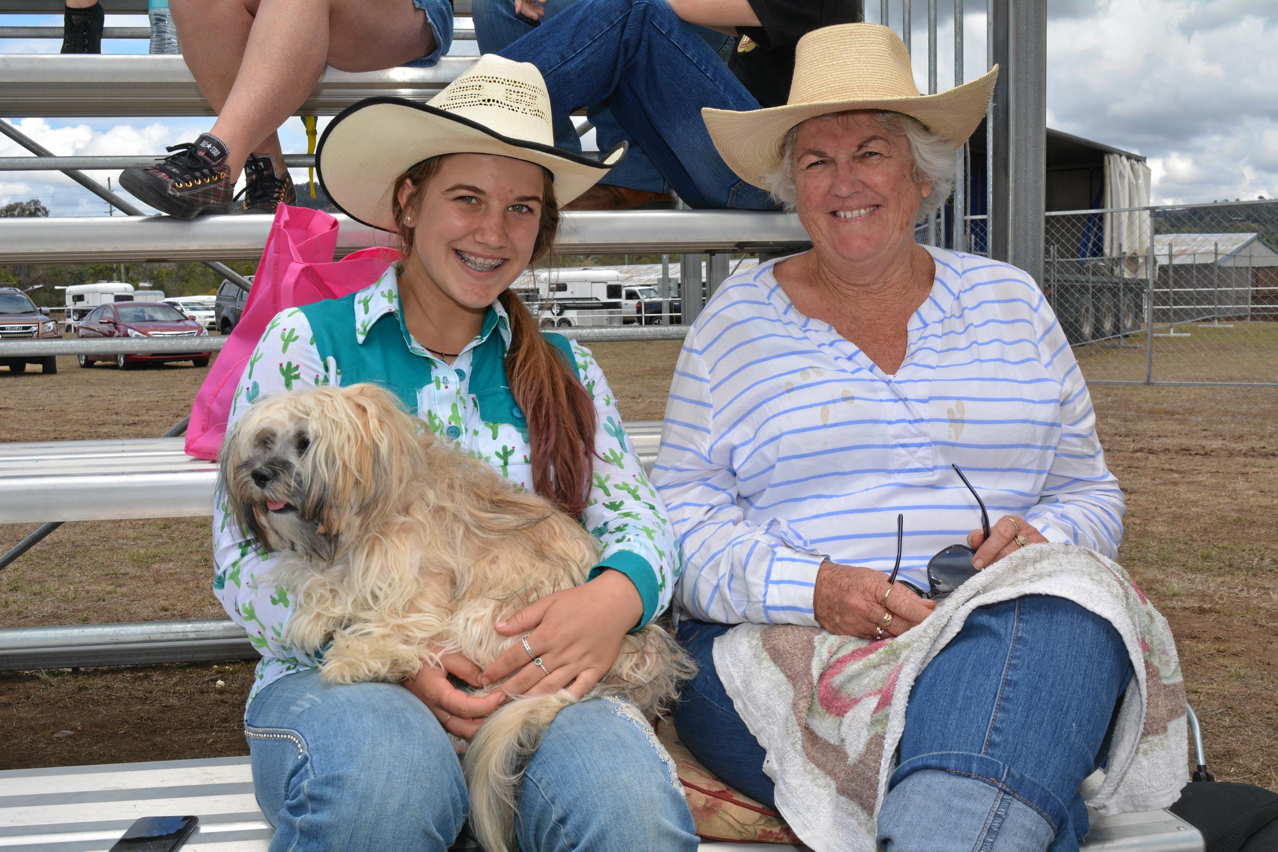 Lowood rodeo, Louise and Gladys Hourigan. Picture: Meg Bolton