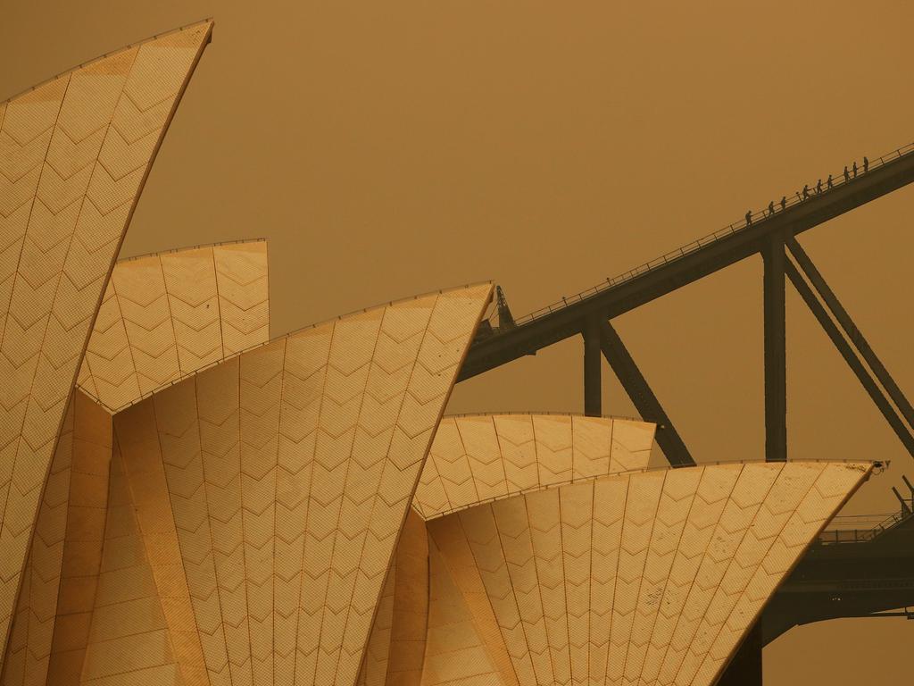 Sydney Harbour has been choked with smoke in recent weeks. Picture: Cameron Spencer/Getty Images