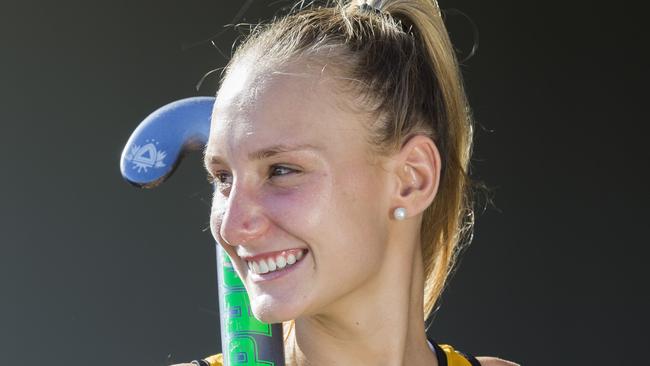 Corinda's Ruby Harris is an outstanding young hockey player. (AAP Image/Renae Droop)