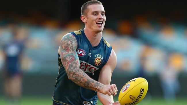 Dayne Beams at Lions training at the Gabba. Picture: Getty Images