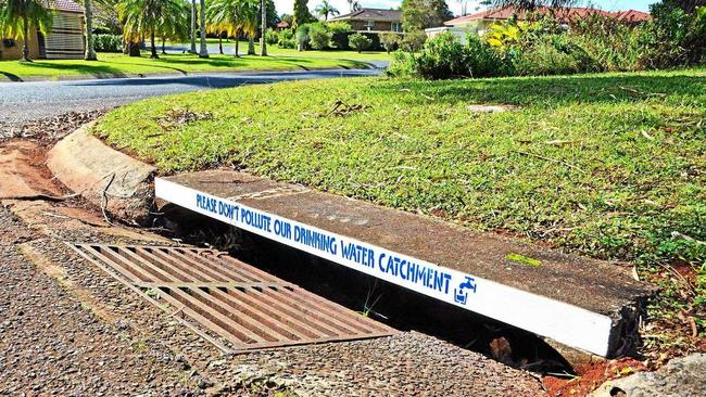 The new stencils being placed on stormwater lintels throughout the Lismore urban area.