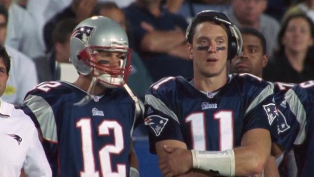 Tom Brady and Drew Bledsoe in early years at the Patriots.