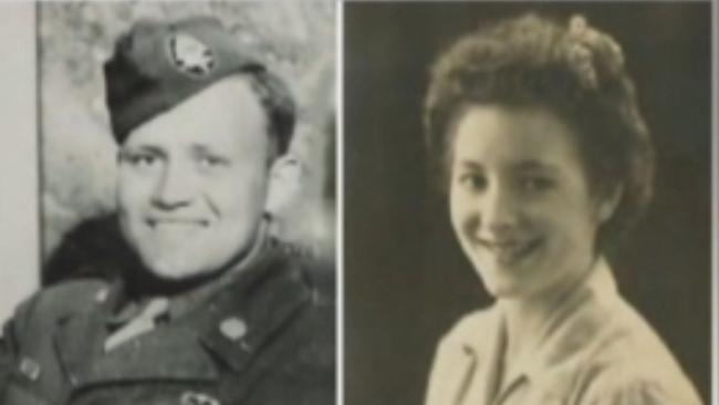 How Norwood Thomas and Joyce Morris looked when they first met in London during World War II. Picture: Channel 10