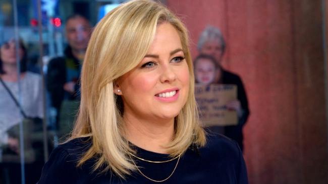 Samantha Armytage on the set of Sunrise.