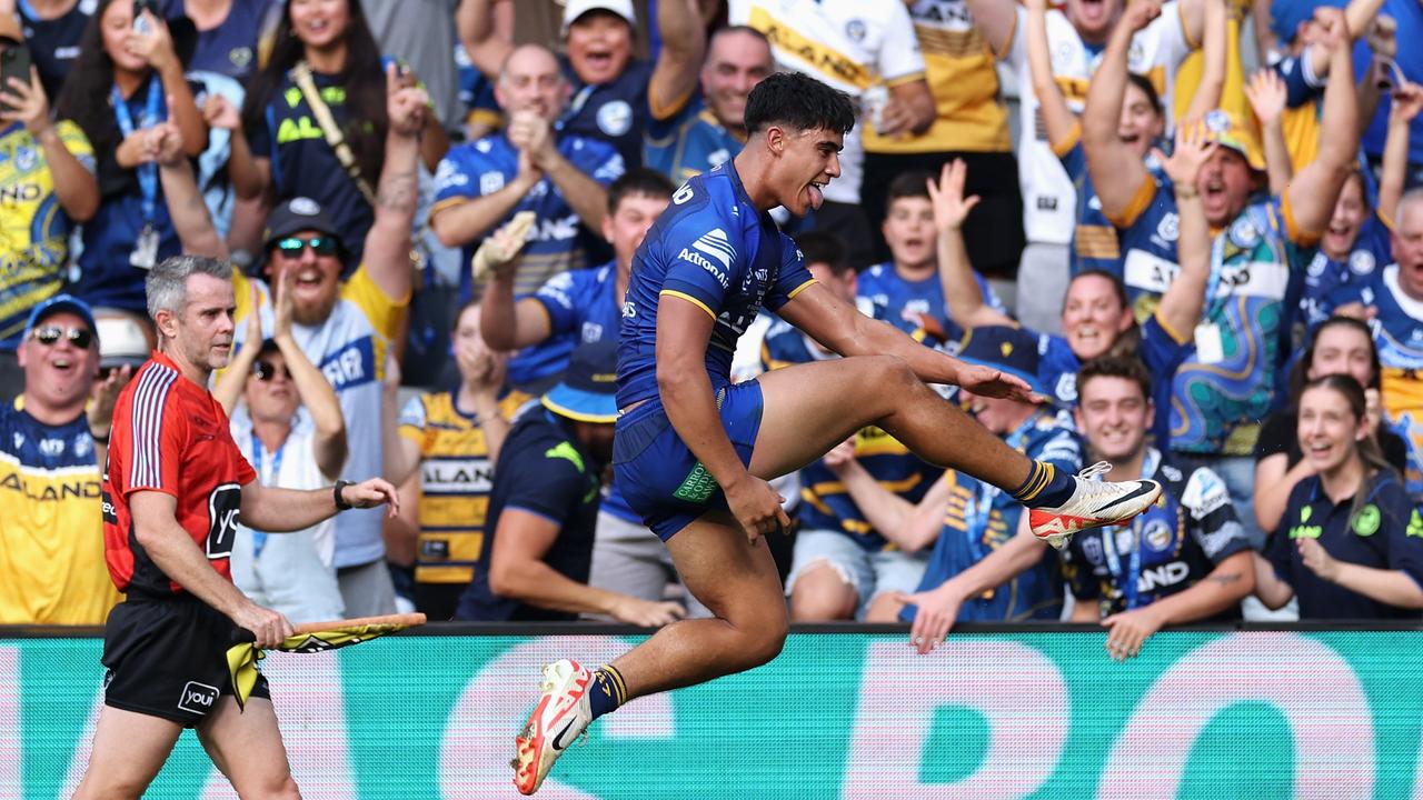 Blaize Talagi will start at five-eighth for the Eels on Easter Monday. Picture: Cameron Spencer/Getty Images