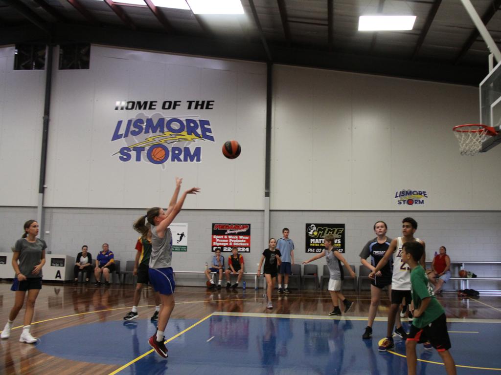 STAR HOOPS: The talented members of the Lismore representative U14 Girls and U14 Boys basketball teams play a practice match to hone their skills.