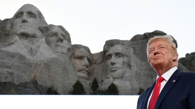 US President Donald Trump at Mount Rushmore National Memorial in Keystone, South Dakota in July.