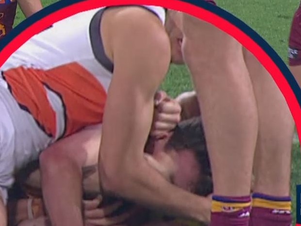 The incident involving Toby Greene and Lachie Neale which was referred to the tribunal.