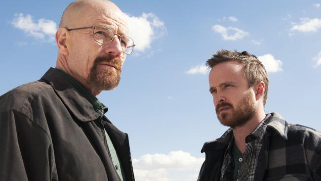 Point of no return ... Bryan Cranston, pictured with Aaron Paul, began his downward spiral when he gave up teaching for meth dealing.