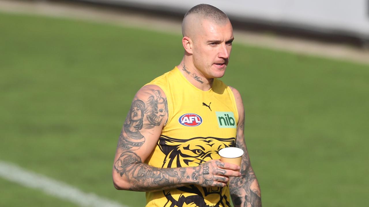 Richmond coach Damien Hardwick has ruled Dustin Martin out of the remainder of the regular season. Picture: David Crosling