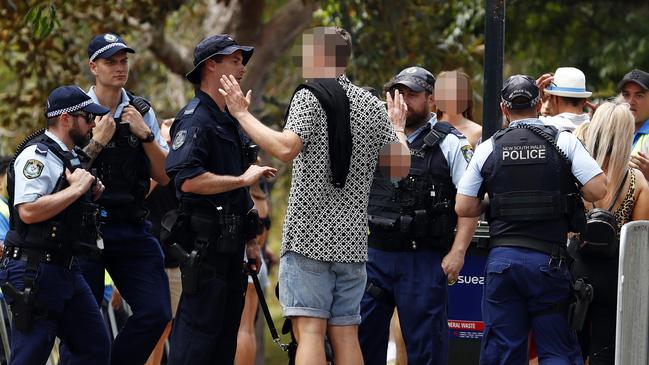 Police and revellers at a music festival. Pictures: Sam Ruttyn