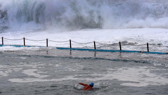 Large swells at Dee Why Beach today. Picture: Jeremy Piper