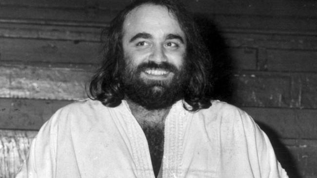 OCTOBER 19, 1976 : Singer Demis Roussos, wearing kaftan, who was presented with silver ercords and a gold cassette for his British sales, at the Royal Albert Hall in London, 19/10/76. Pic Keystone. Roussos/Singer P/