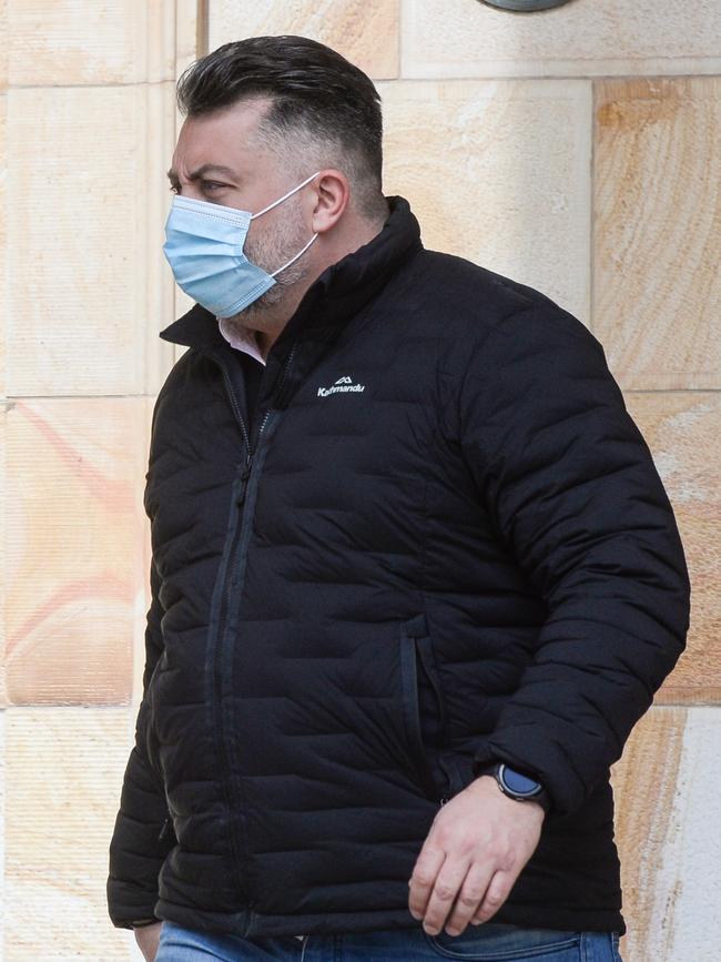 Kristan Esposito outside the Adelaide Magistrates Court where he is facing charges over an alleged fraudulent house loan. Picture: NCA NewsWire / Brenton Edwards