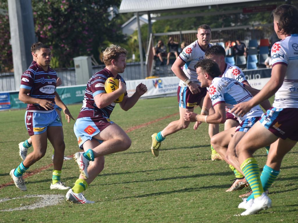 Centre Kurtis Farr was one of the CQ Capras under-21s best in their 32-24 win over the Mackay Cutters at Rockhampton's Browne Park.