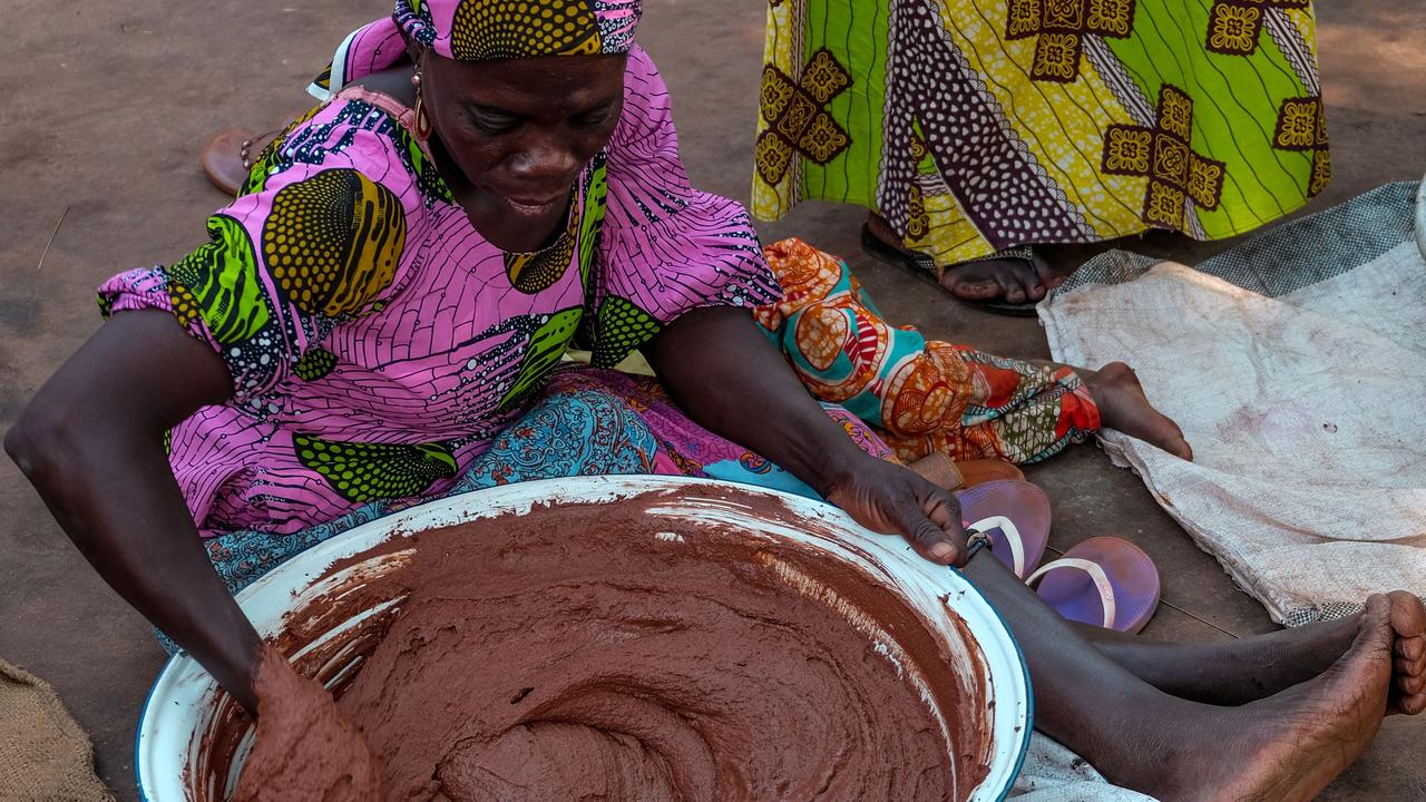 Shea butter is made by hand by Ghanaian women. Picture: Jessica Sarkodie for The Body Shop