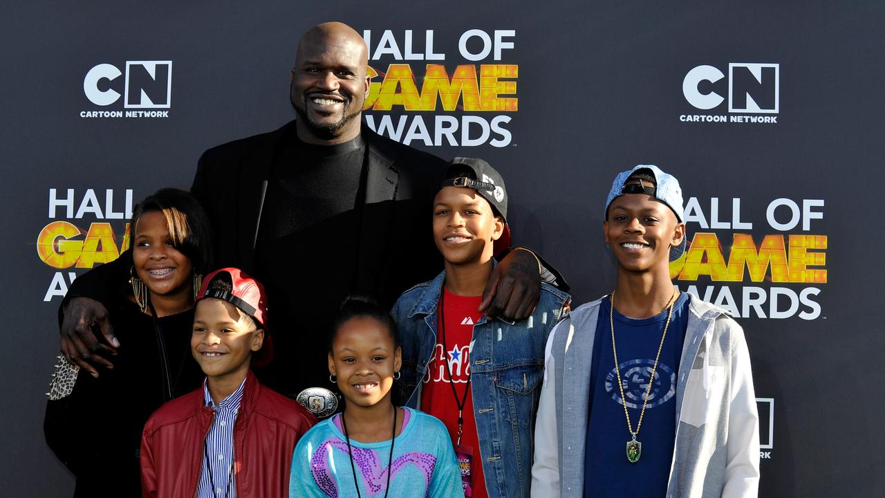 Shaquille O'Neal with his kids in 2019. Photo by John Sciulli/WireImage