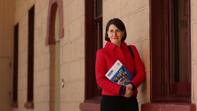 Treasurer Gladys Berejiklian will announce a record $3.4 billion surplus in today’s Budget. Picture: Brett Costello