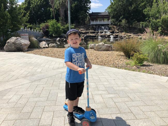 Logan, 2, at Nurragingy Reserve in Doonside. 2018 Picture: Heath Parkes Hupton