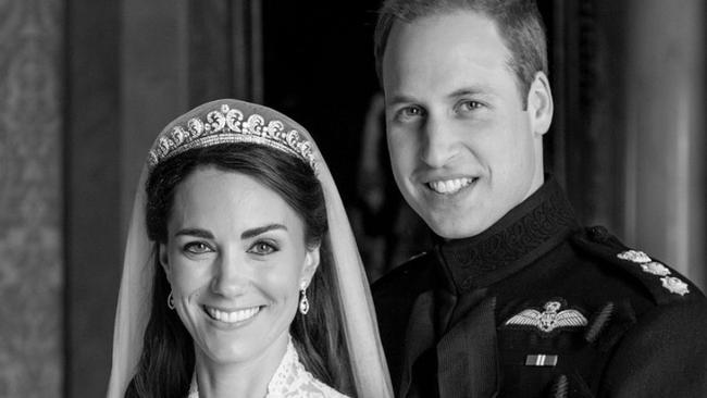 Prince William and Princess Catherine have released a previously unseen portrait of themselves to mark their anniversary. Picture: Supplied