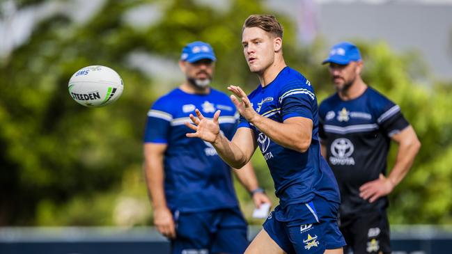 Riley Price trains with the North Queensland Cowboys. Picture: Alix Sweeney