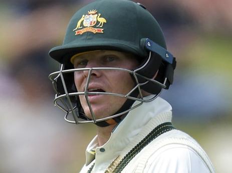 WELLINGTON, NEW ZEALAND - FEBRUARY 29: Steve Smith of Australia leaves the field after being dismissed during day one of the First Test in the series between New Zealand and Australia at Basin Reserve on February 29, 2024 in Wellington, New Zealand. (Photo by Hagen Hopkins/Getty Images)