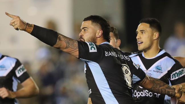 Andrew Fifita had a crack at the Sharks. Picture: Getty Images