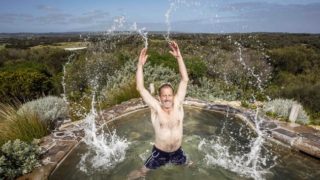 Charles Davidson at the Peninsula Hot Springs, Mornington Peninsula. Picture: Tim Carrafa.