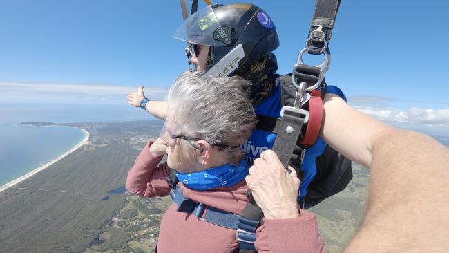 Ballina woman Mavis Austen, aged 90, went skydiving with Skydive Australia Byron Bay on Sunday, October 4, 2020.