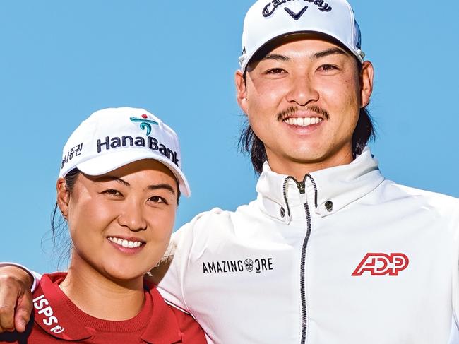 EMBARGO FOR TWAM 04 NOV 2023. FEE MAY APPLY. Sibling Golfers Minjee and Min Woo Lee in Perth. Stef King/TWAM