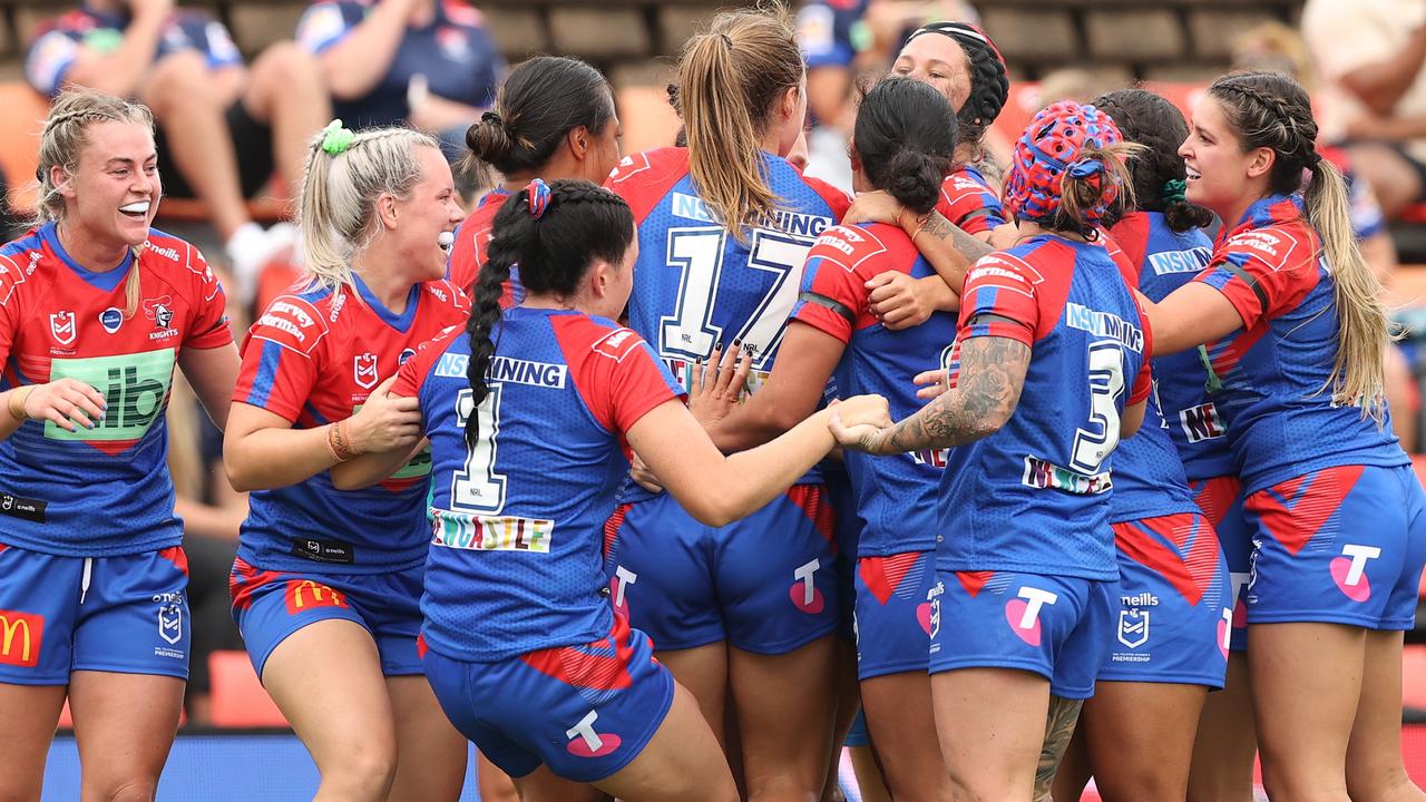 Phoebe Desmond of the Knights celebrates with teammates (Photo by Ashley Feder/Getty Images)