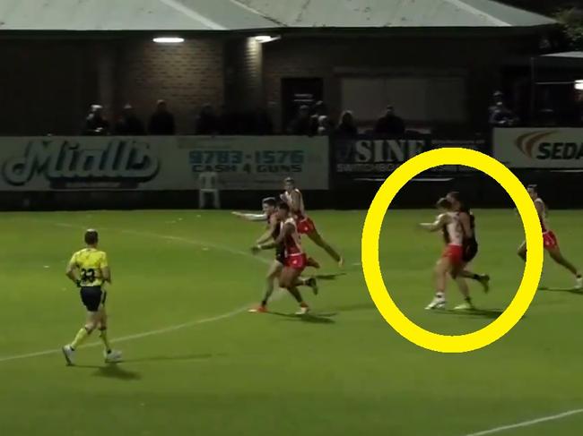 Luke Parker off the ball hit in the VFL