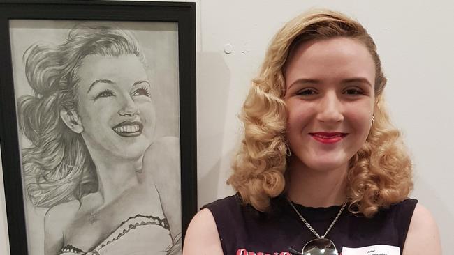 BURST WITH RADIANT TALENT”: Morgan Gander with her award-winning artwork.