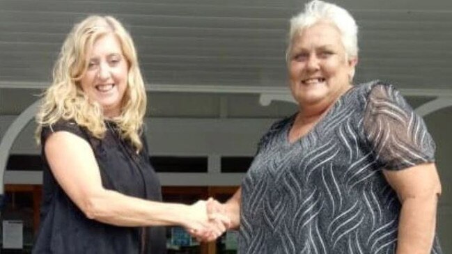 Kim Jones (on the left) handed over the reigns to Julie Christoffel (on the right).