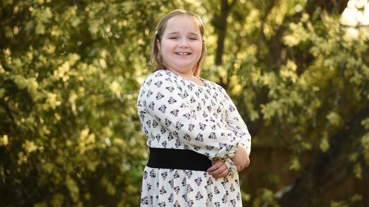 Ruby England, 9, had a kidney transplant two years ago and is now thriving. Picture: David Smith