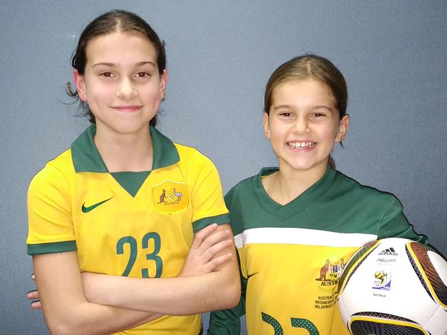 Mark Bresciano’s kids Alessia (L) and Montana (R), play for Templestowe United in Melbourne.