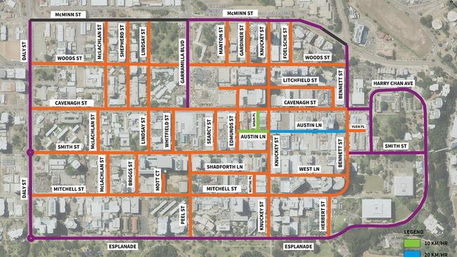 The City of Darwin Council said from Wednesday, November 1 speed limits on most Darwin CBD streets would drop to 40km/h.