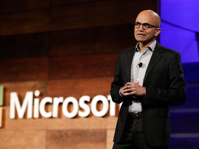 Microsoft CEO Satya Nadella. Picture: AFP.