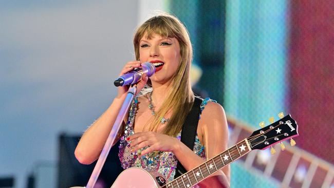 Swift performing onstage during the Eras Tour. Picture: Lisa Lake/TAS23/Getty Images