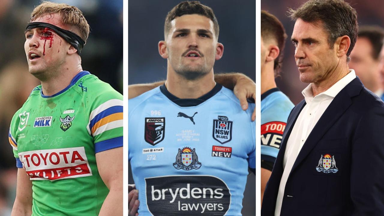 Hudson Young, Nathan Cleary and Brad Fittler. Getty