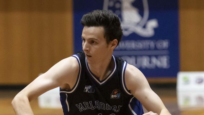 Joel Rimes was a key factor in Melbourne University's statement win. Photo: Basketball Victoria.