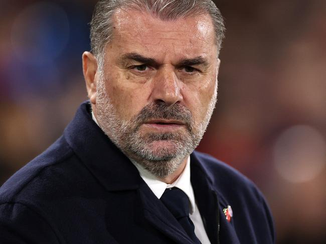 LONDON, ENGLAND - OCTOBER 27: Ange Postecoglou, Manager of Tottenham Hotspur, looks on during the Premier League match between Crystal Palace and Tottenham Hotspur at Selhurst Park on October 27, 2023 in London, England. (Photo by Ryan Pierse/Getty Images)