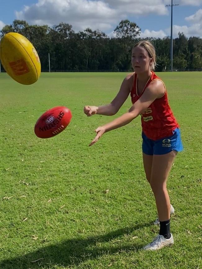 Local cross-code star Isabella Lyons has been named in the Gold Coast Suns AFLW U18s squad for 2025